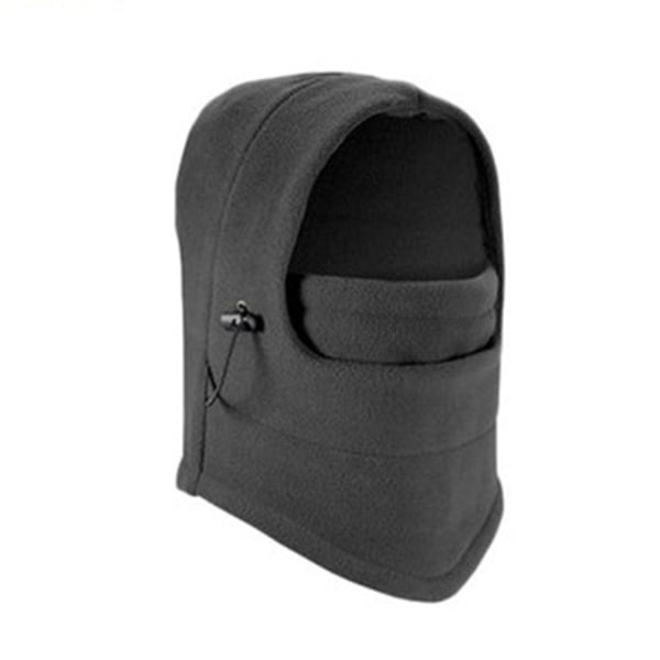 Vinter Fleece Halsvarmer Balaclava Hue Ansigtsdækning Hætte Vindtæt Ski Hue Mænd Kvinder Gray fleece lined