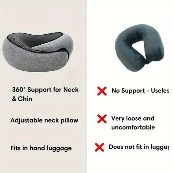 [LCS] Travel Pillow Neck Support Memory Foam U-shaped Pillow Snail Style Portable Adjustable Soft Lunch Break Sleeping Pillows