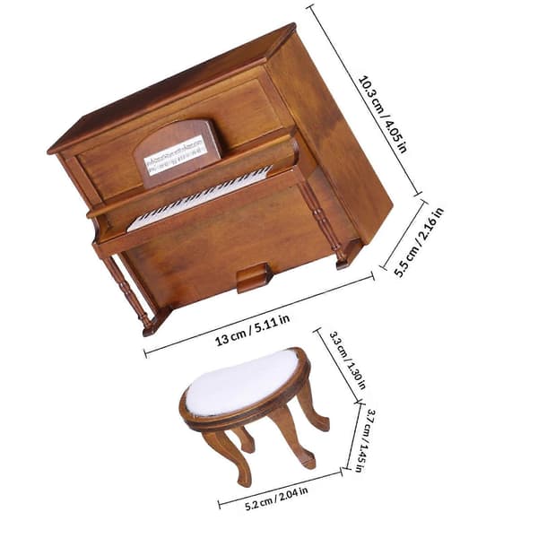 Dukkehus Miniatyr Piano Modell for Dekorasjon 1 Sett