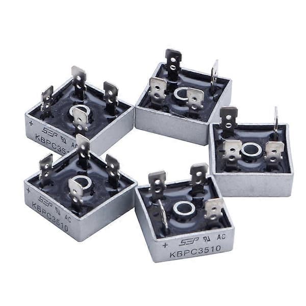 5x 35A KBPC3510 1000V Metalkabinet Enkeltfaset Diodebroensretter Ny