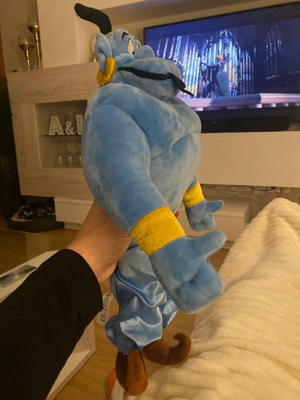 Aladdin Genie broderet plyslegetøjsdukke stor 18\"