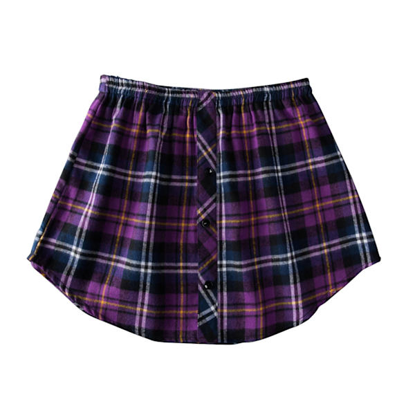 Mini Kjol Skjortförlängare Justerbar Lager-på-lager Falsk Topp Nedre Svep Set Purple Check L