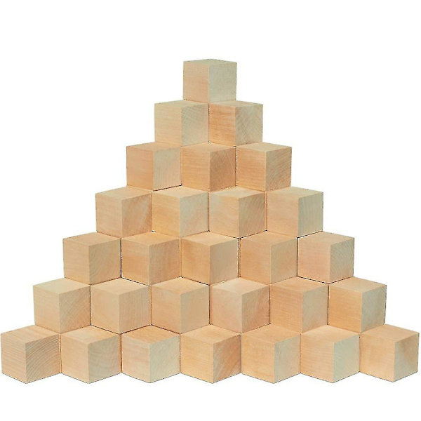 Viimeistelemättömät puukäsityökuutiot 0,78 tuumaa, 50 pienen puupalikan pakkaus koristeluun, puukuutiot askarteluihin 50PCS