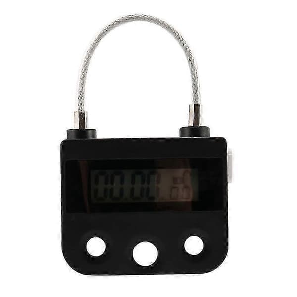 Tidslås Elektronisk Timerlås med USB-laddning, 130 kg draghållfasthet, IPX4 vattentät, 99 timmar maxinställning Black