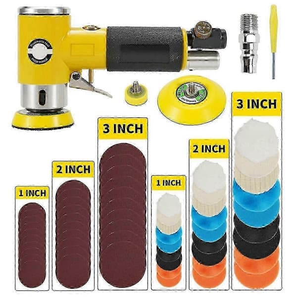 Mini 2 / 3 tommer luftsander pneumatisk polermaskine sliber buffer dobbeltvirkende sporpolermaskine A bs