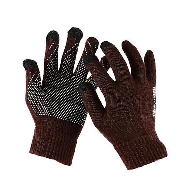Elastiska Hel Fingerhandskar Varma Tjocka Cykelkörning Mode Dam Herr Vinter Varma Stickade Yllehandskar Utomhus