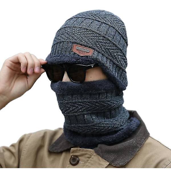 Vintermössa Halsduk Set Fleece Varm Balaclava Snö Skidmössa För Barn Män Kvinnor Gray