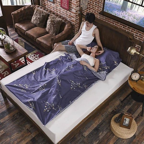 Bärbar Dubbel Sovsäck Kuvert Vår Höst Camping Vandring Sovsäckar Med Kudde Flowers Print