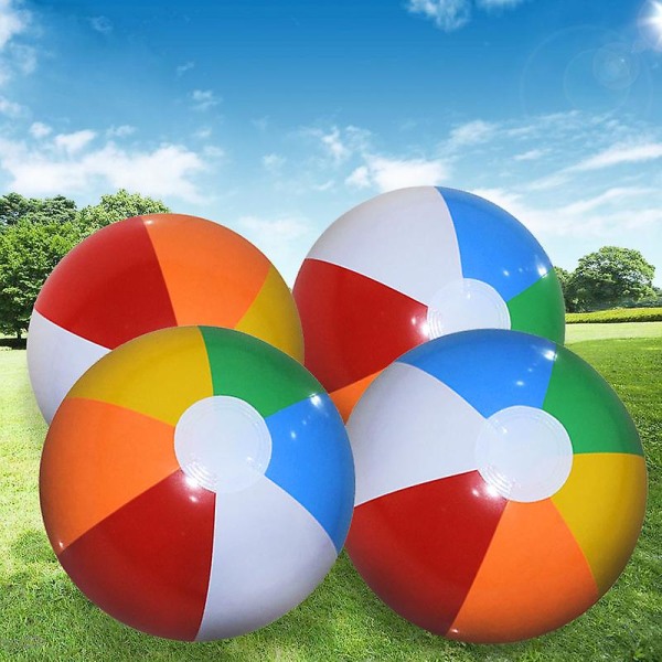 5 stk. Oppustelige Flerfarvede Regnbue Oppustelige Store og Små Strandbolde til Pool Sommerfester 40CM
