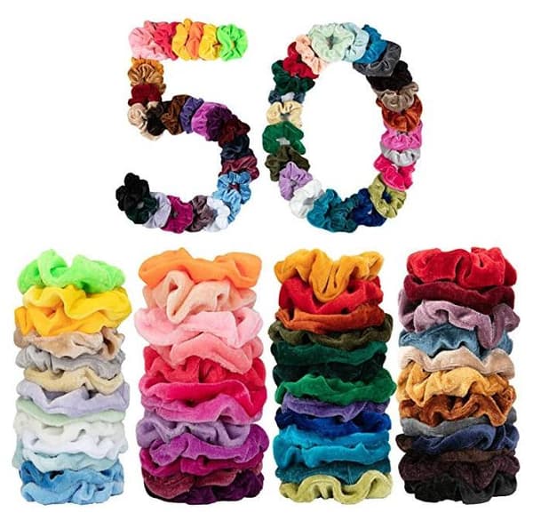 [LCS] 50 stk. fløjls-hårscrunchies hårbånd