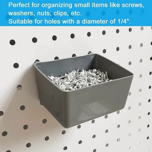 [LCS] Pegboard Hooks Tool Holder with Bins, Peg Locks, for Organizing Various Tools, 80 Pieces, Sunny