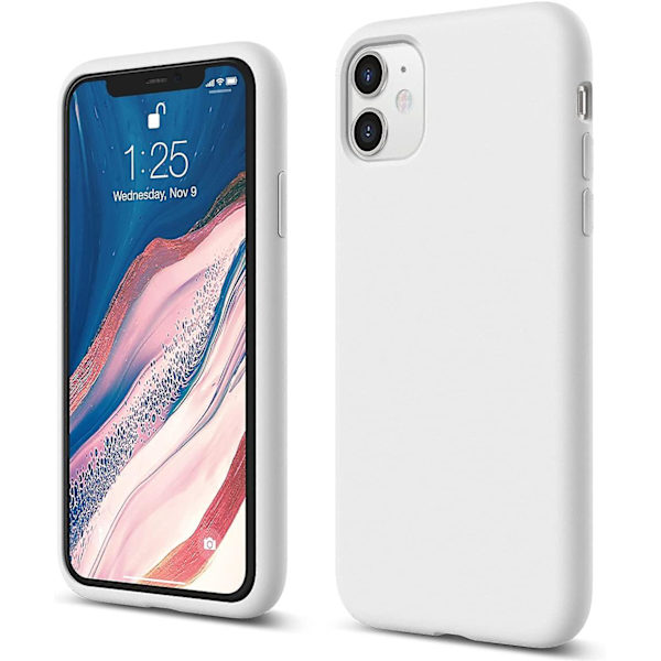 Silikonikuori Yhteensopiva Iphone 11:n Kanssa (musta) - Premium Nestemäinen Silikoni, Korotettu Reuna (näytön & Kameran Suojaus White