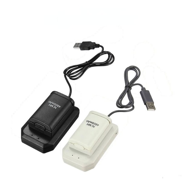 Batteriladdare för Xbox X Box 360 Laddningsdocka Strömadapter Power Bärbar konsol White