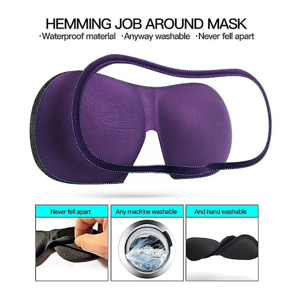 1 st 3D Sömnmask Naturlig Sovmask Ögonmask Ögonskugga Skydd Ögonlapp Kvinnor Män Mjuk Bärbar Ögonbindel Reseögonlapp