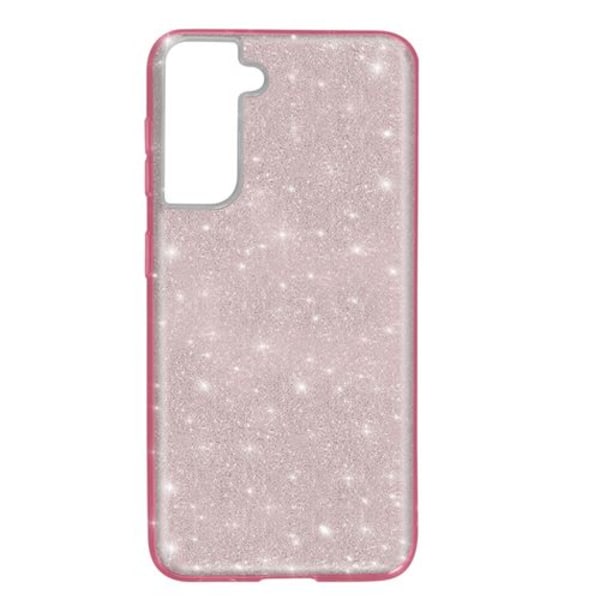 Case till Samsung Galaxy S21 Design Avtagbar Glitter Pink Silic