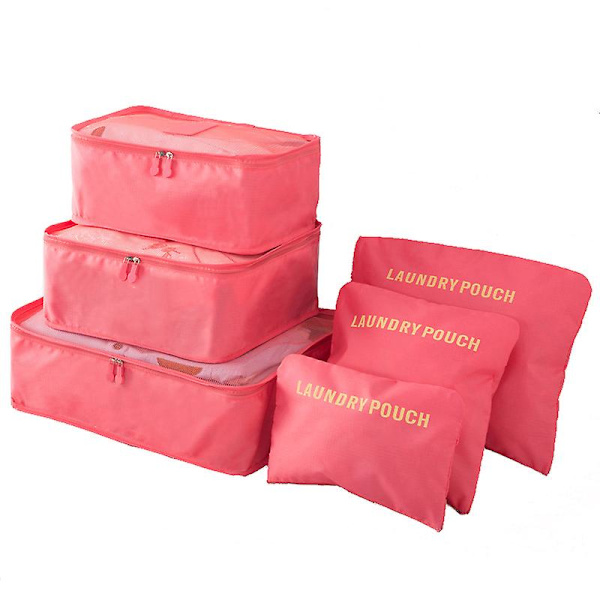 Reise Klesoppbevaring Organizer Bag Sett Red