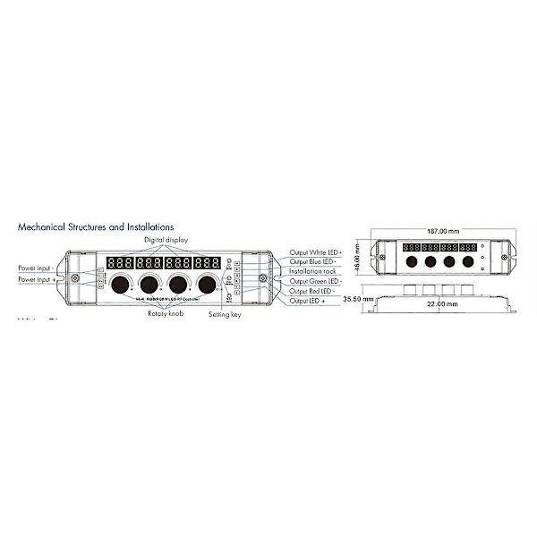 [LCS]12-24VDC 4 knap nøgle RGB/RGBW LED lysdæmper RF-controller