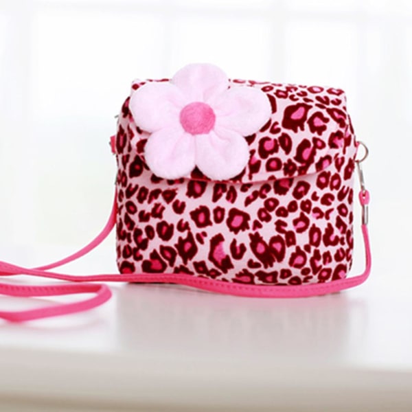 Barn plysch blomma handväska liten handväska Axelväska Presenter för små flickor Pink