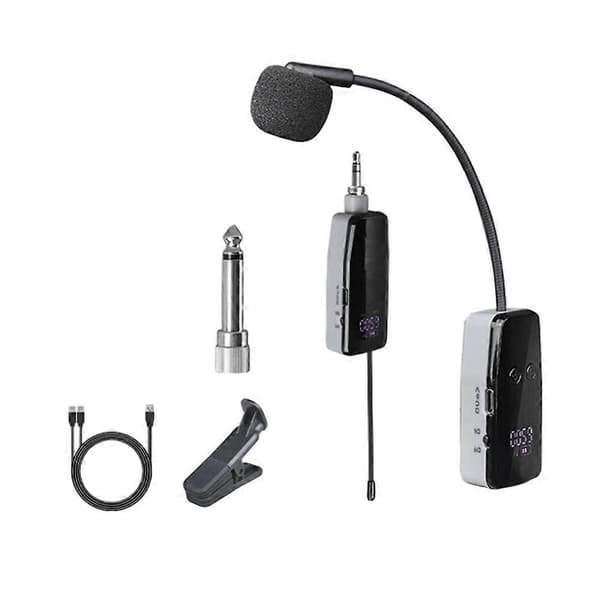 1-kanals UHF trådløst saksofonmikrofonsystem Clip-on instrumentmikrofon for fremføring, øving, opptak