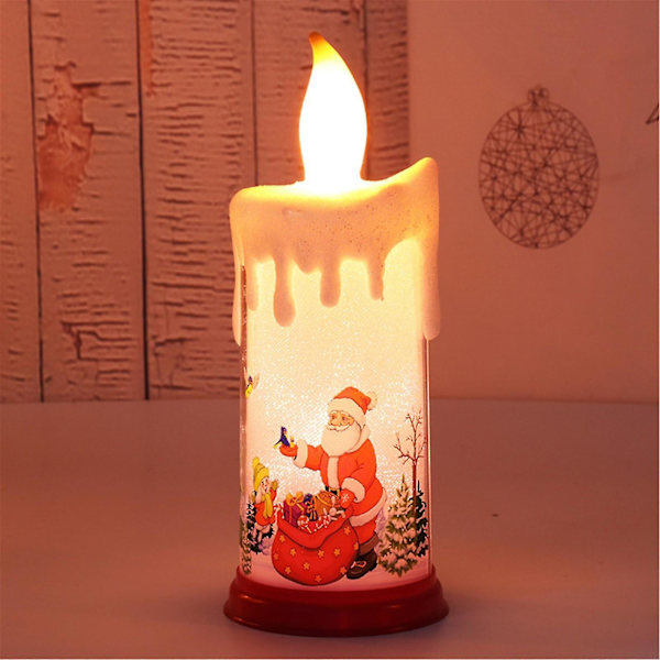 Julgransprydnader LED elektroniskt ljus snögubbe tomte nattlampa