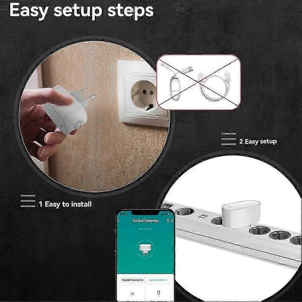 Tuya ZigBee Gateway Hub Multi-Mode ZigBee Gateway Bridge Bluetooth Mesh Hub för Smart Hemautomation EU-kontakt