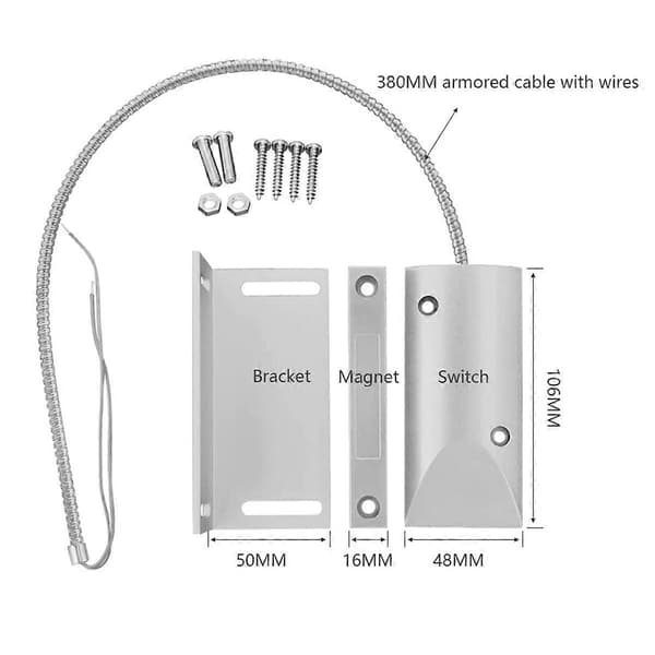[LCS] Magnetisk bryteralarmsensor Garasjeportkontakter L-brakett