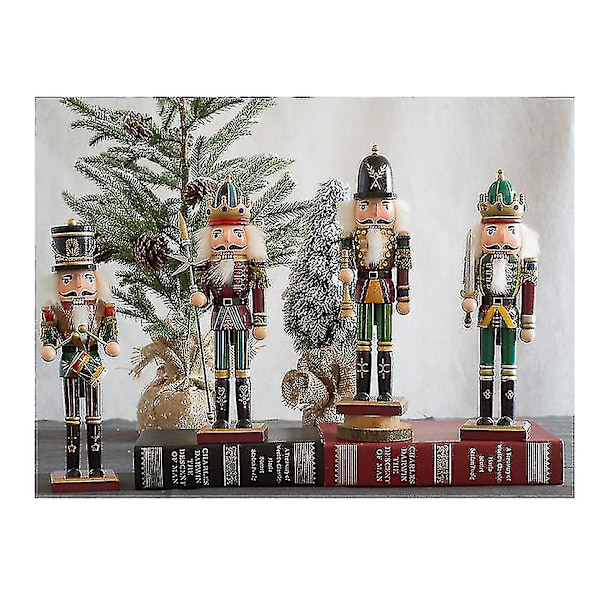 30 cm Jul Trä Nötknäppare Soldat Traditionell Julleksak Ornament style 3