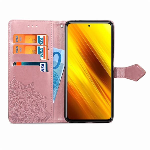 [LCS] Mandala Blomsterpreget Deksel til Xiaomi Poco X3 NFC Rose Gold