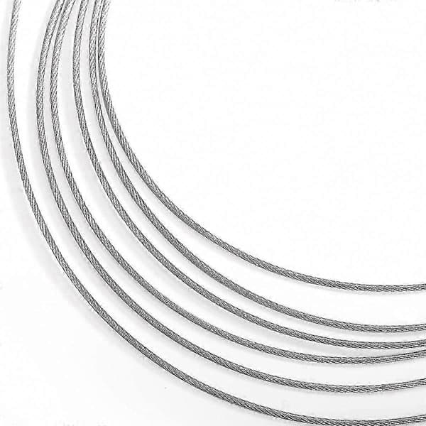 1/16 tomme x 500 fod rustfri stålwirerør - flykabel til udendørs tørresnor og gør-det-selv-projekter silver