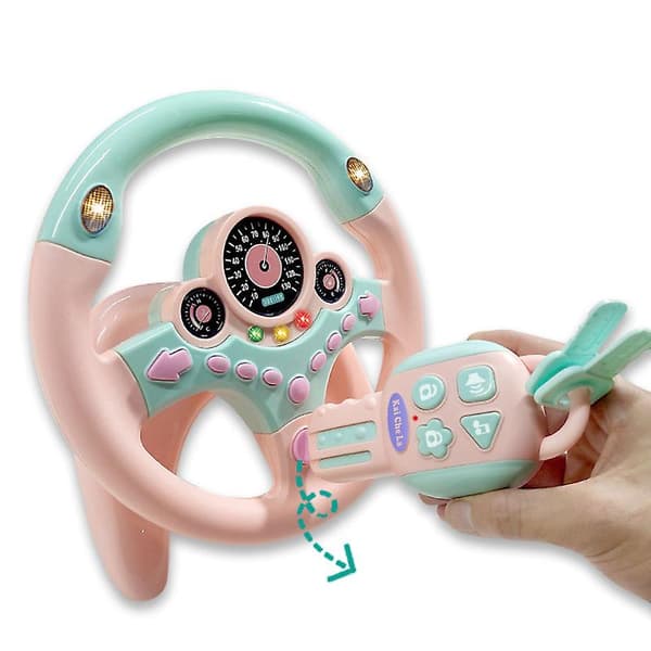 [LCS] Børneratlegetøj, co-pilot legetøjsrat med lys og musik pink set1