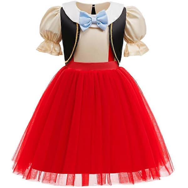 [LCS]Pinocchio tyttöjen 2-osainen mekkosetti juhlaprinsessamekko punainen red 120cm