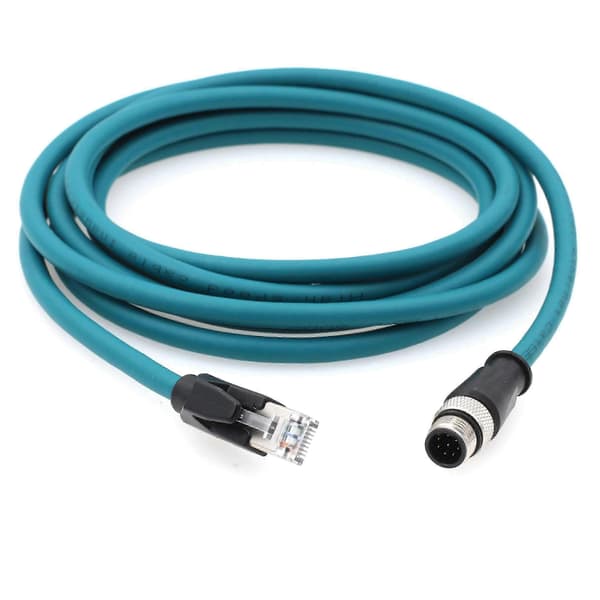 M12 8P A-coded RJ45 Ethernet Cable for Cognex In-Sight 5000 7000 DMR 200 500 ISM1400 PLC (2m)
