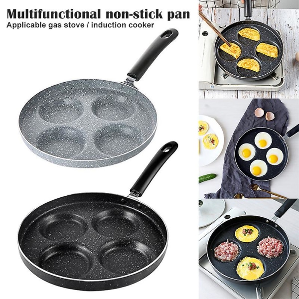 Mini Non-stick Stegepande Fire-hullers Bærbar Til Pandekager Morgenmad Omelet Køkken