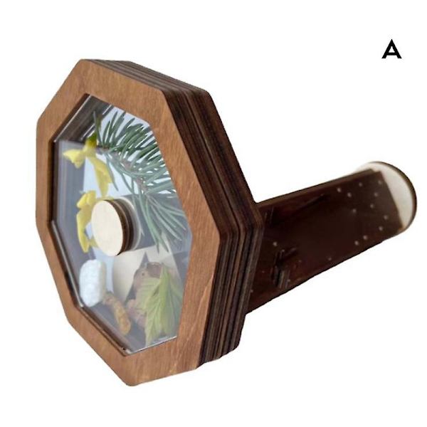 DIY Kalejdoskop Kit Barn Klassisk Leksak Trä Kalejdoskop Topp Småbarn Sensoriska Leksaker Barnpresent