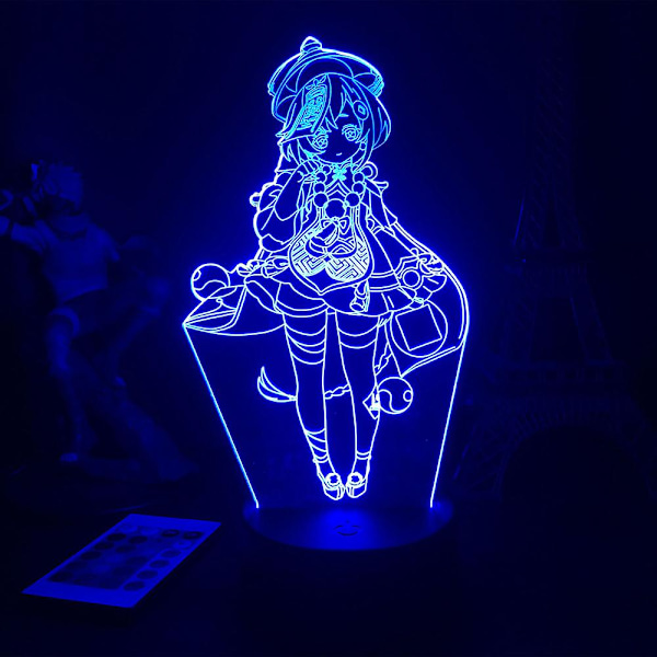 Spill Genshin Impact Qiqi 3d Led Nattlampe