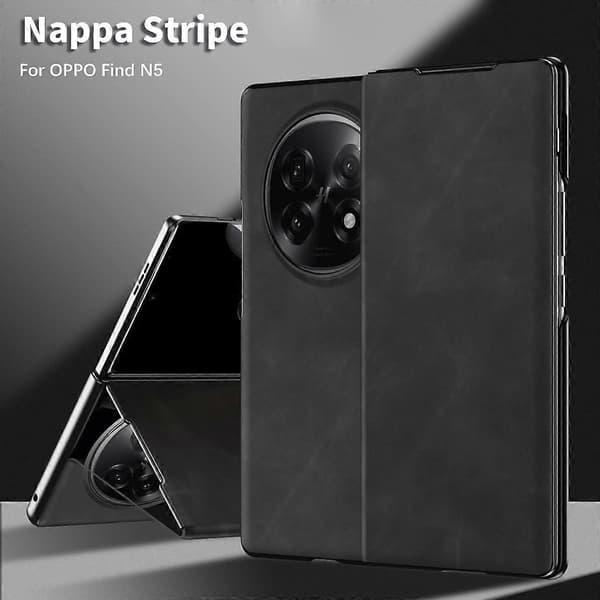 [LCS] Til Oppo Find N5 5G Deksel Fallsikkert Stativ PU-skinn Telefondeksel- Multicolor Black
