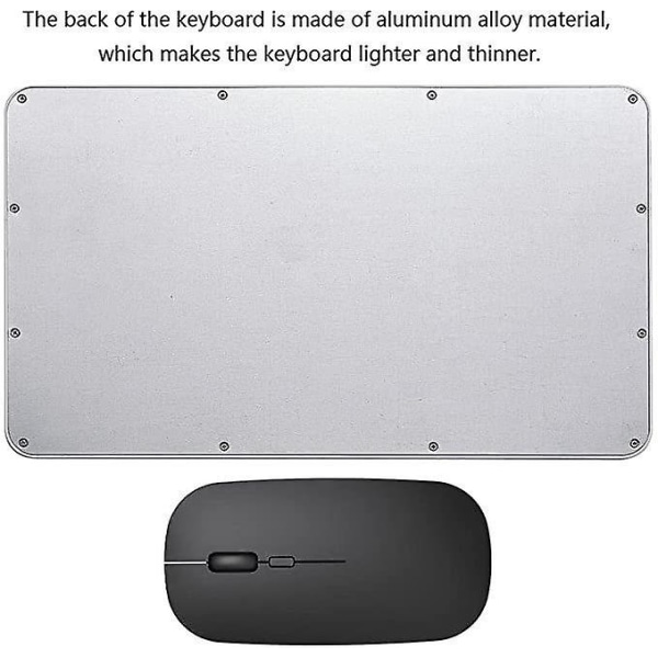 10 tums trådlöst Bluetooth-tangentbord och mus för Ipad Air Pro Black