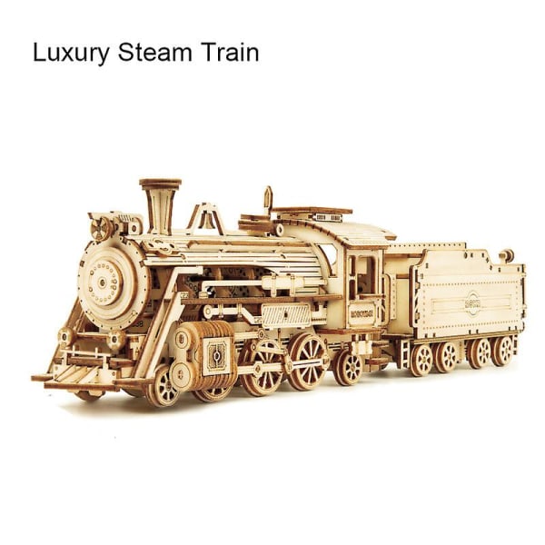 3d trä pussel tåg modell DIY trä tåg leksak mekanisk tåg modell kit Luxury Steam Train