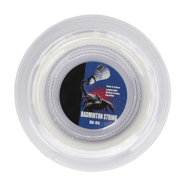 POWERTI Badmintonketcherstreng Høj Elasticitet Holdbar Resin Fiber Erstatningsline til Reparation Hvid