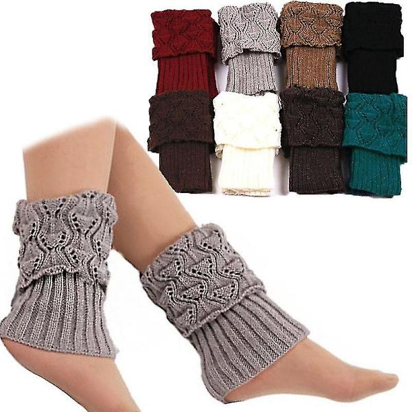 Kvinner Strikket Varme Lange Leggvarmere/knestrømper Light Grey