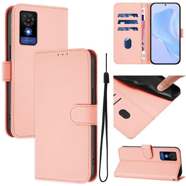 [LCS]Ensfarget PU-deksel til TCL 501 Pink