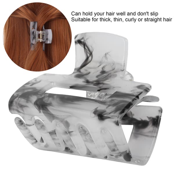 [LCS] Akryl Hårklemmer, Enkle Elegante Mode Hårklemmer Stylingværktøjer Tilbehør til Kvinder Piger Sort