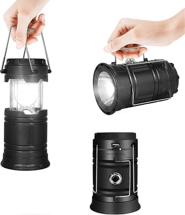 [LCS] LED Solar Campinglykt Lommelykter - USB Oppladbar, 2 Strømmoduser