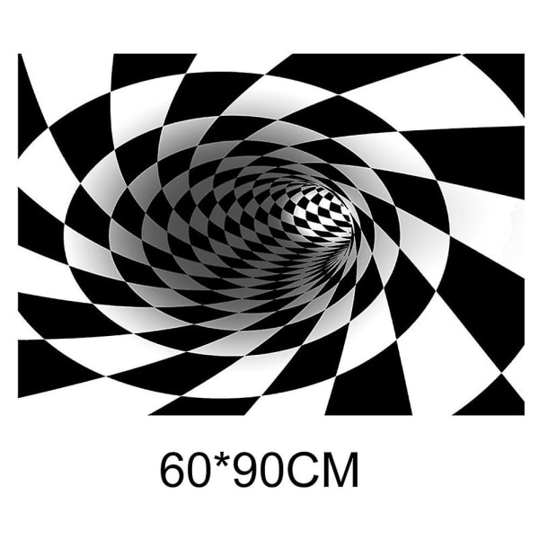 Vortex Illusion Matta 3D Trap Effekt Tryck Matta Sovrum Vardagsrum Arbetsrum Golvmatta 60*90cm Square