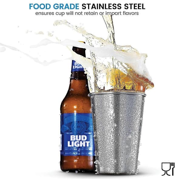 Dricksglas i rostfritt stål, stapelbara, borstade metallglas, kylande ölglas, för resor, camping 200ML