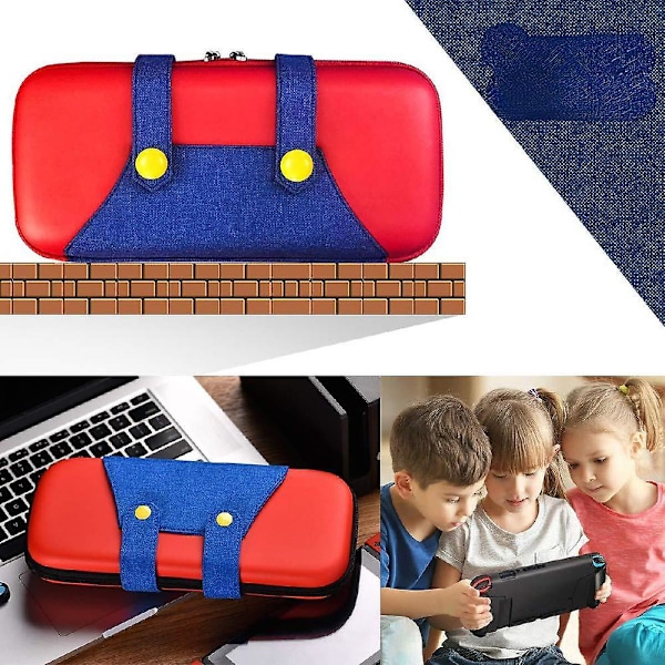 Sött Nintend Switch Förvaringsväska Mari Stil Färgglatt Skyddande Bärväska Kompatibel med Nintendo Switch