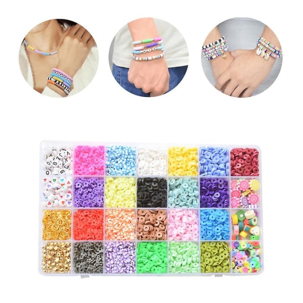 3641 st Polymer Clay Beads Flat Beads 6 mm Runda Heishi Beads