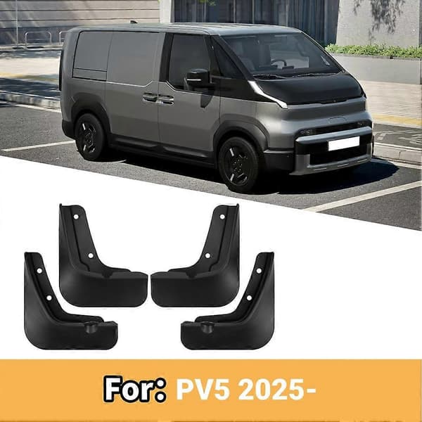 Bilskærm Stænklapper Stænkskærme til Kia PV5 2025-2026 Forreste Bageste Stænkskærm Black