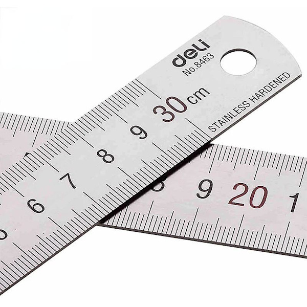 15-30cm Platt Tjock Metall Mätverktyg Kontorsmaterial Rostfritt Stål Rak Linjal Precision 30CM