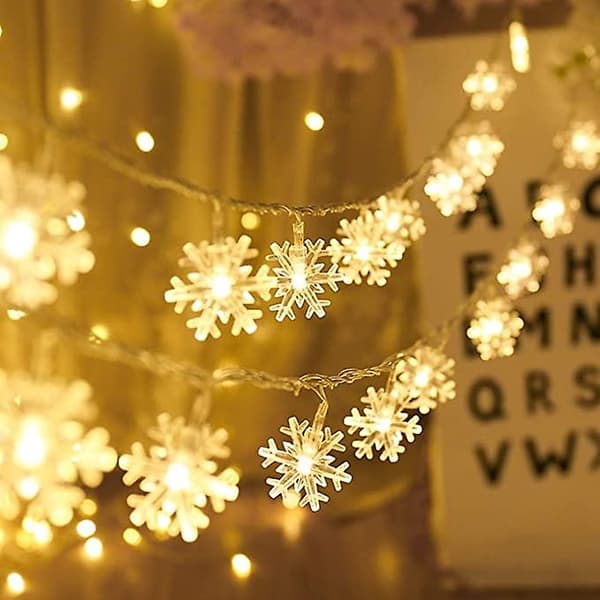 [LCS]Julelys, 100 LED Snefnug Lyskæde yellow